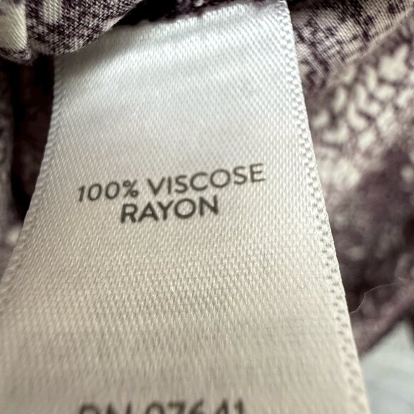 J.JILL Tunic Top Plus Size 2X Womens Blouse Burgundy Plum FloralRayon Long Sleev - Picture 8 of 8